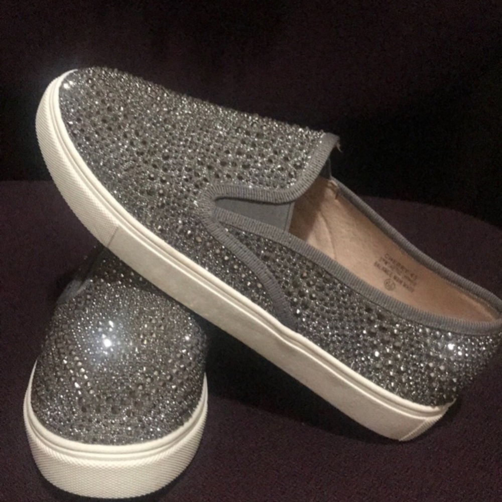 New rhinestones Slip-ons - size 6.5- Extra Comfort Insole